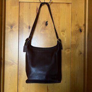 Vintage Coach 9060 Legacy Dark Brown Leather Slim Duffle Crossbody Bag